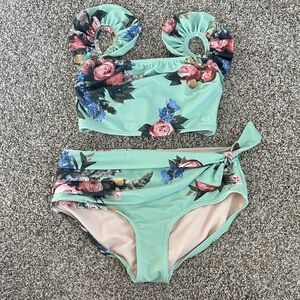 Albion Fit Mint Floral Two-Piece Bikini Set